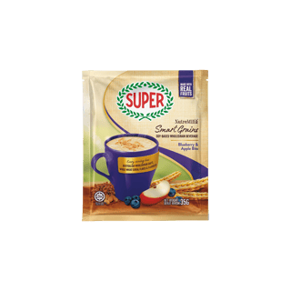 super cereal nutremill smartgrains blueberry apple bits sachet