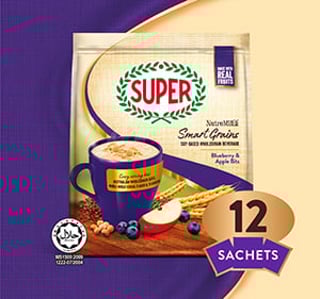 super cereal nutremill smartgrains blueberry apple bits teaser