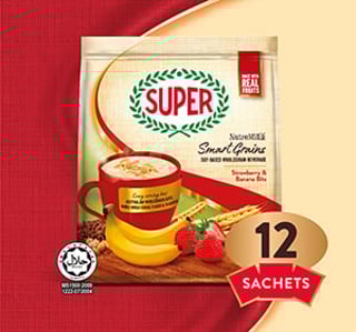 super cereal nutremill smartgrains strawberry banana bits teaser