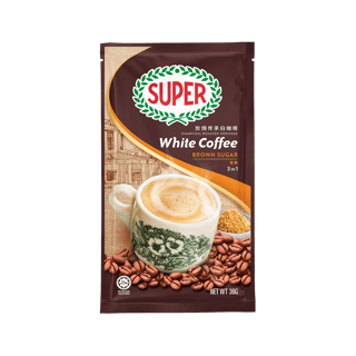 super coffee white brown sugar sachet