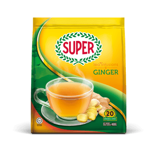 super tea clear ginger tea front